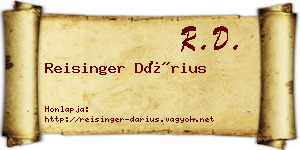 Reisinger Dárius névjegykártya